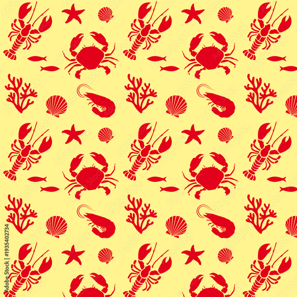 Fototapeta premium Sea creatures pattern