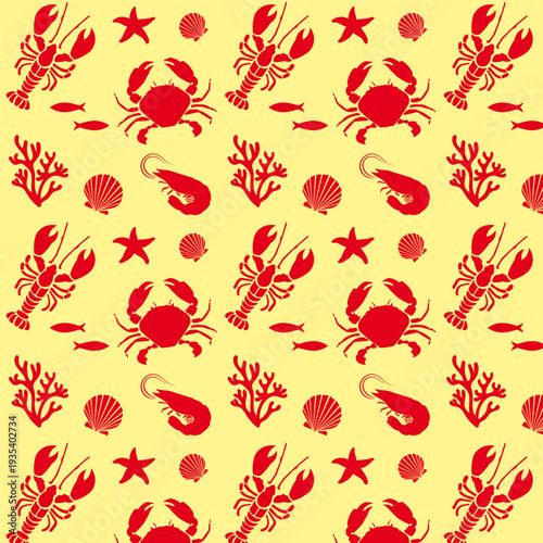 Sea creatures pattern