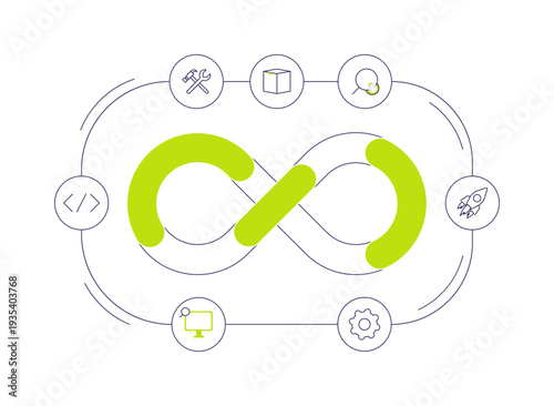 App life cycle abstract concept vector illustration.