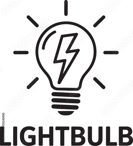 Creative lightbulb with hand drawn zigzag arrow symbolizing innovative ideas and solutions