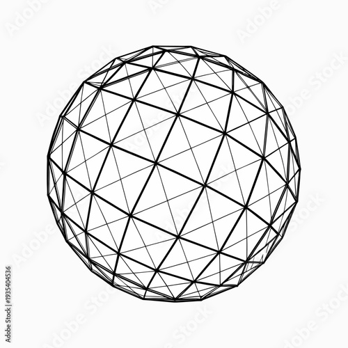 Geometric Sphere: A sleek, wireframe sphere, constructed from intersecting lines, creates a captivating display of mathematical precision and spatial form.