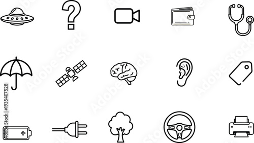 Mega set of icons in trendy line style. Business, ecommerce, finance, accounting. Big set Icons collection. Vector illustration