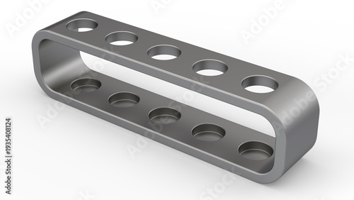 Metal Test Tube Holder. Isolated. White background. 3D render