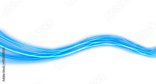 Dynamic Luminous Fiber Optic Curves with Motion Blur and Cyberpunk Aesthetic