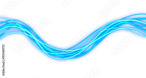 modern Blue Glowing Light Trails element