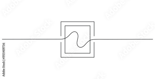 Simple black and white diagram showing a continuous line traversing through a rectangular maze