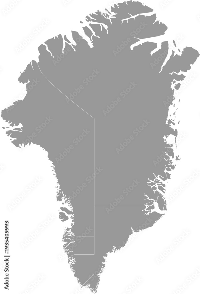 Obraz premium Greenland Map Gray Single Color Vector