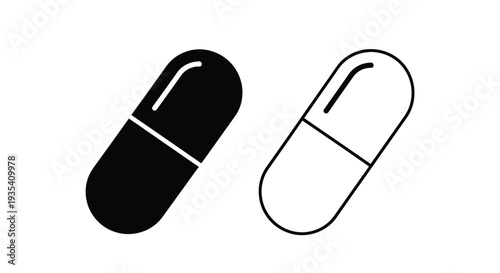 Black and white pill design Vector