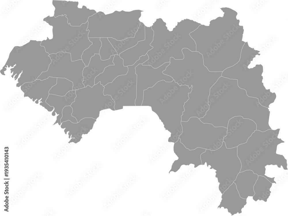 Obraz premium Guinea Map Gray Single Color Vector