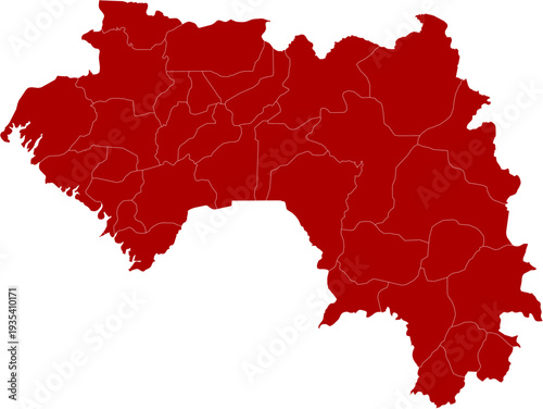 Guinea Map Red Single Color Vector