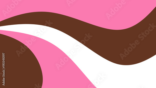 Sweet melting chocolate and pink strawberry icing glaze background. Melted syrup or dripping liquid sauce. Minimalist sweet chocolate and strawberry pink background. Minimalist wavy background.