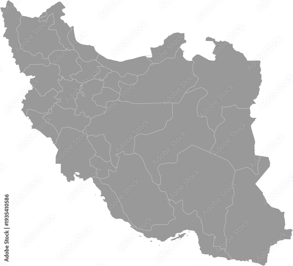 Fototapeta premium Iran Map Gray Single Color Vector