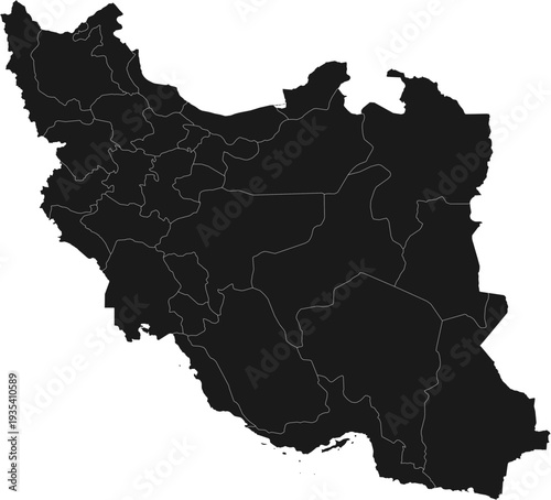 Foto Iran Map Black Single Color Vector