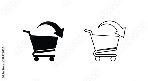 Shopping cart swipe gesture icons Vector