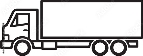 Delivery Truck Line Art