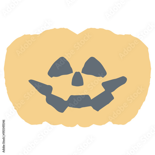 ハロウィンのかぼちゃジャックオランタンのイラスト 10月の園だよりに使いやすいシンプル手描き素材シリーズ