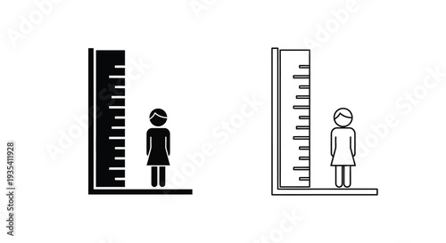 Height comparison figures silhouette Vector