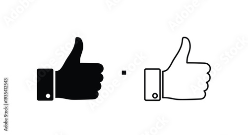 Positive thumbs up approval icons Vector