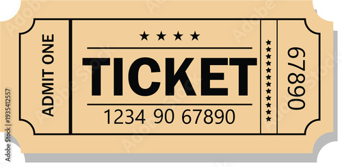 Retro Admit One Event, Movie, Cinema, Theatre, Admission and Raffle Ticket Templates Vector 