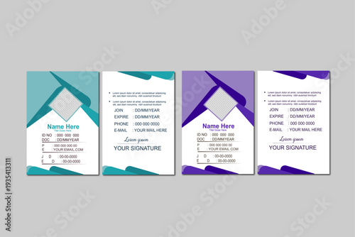 Modern Corporate ID Card Design Template Professional Employee Identity Badge Vector