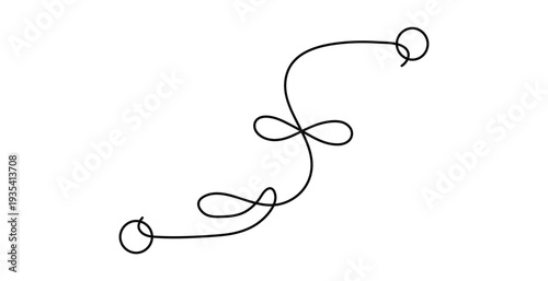Simple elegant black line art illustration of a minimalist figure eight symbol on a white background
