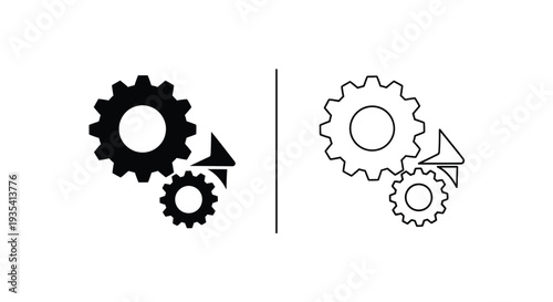 Modern gear mechanism interaction Vector