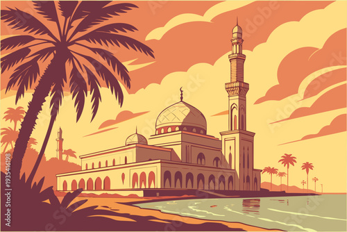 silhouette of mosque