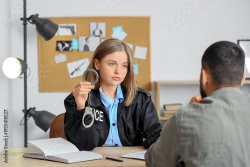 Female police officer with ...