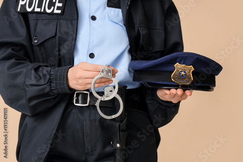 Female police officer with ...