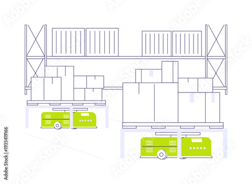 Automated guided cart abstract concept vector illustration.