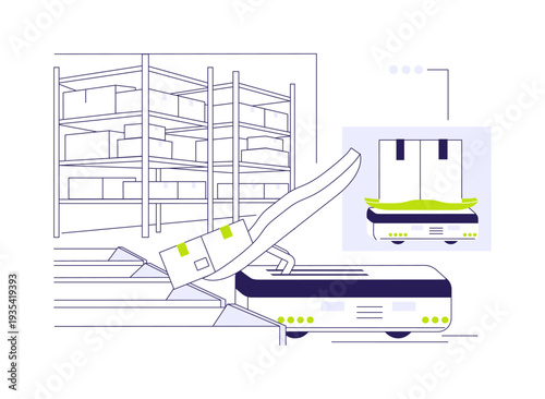 Sorting robots abstract concept vector illustration.