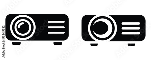 Modern projector icons for tech presentations and business meetings