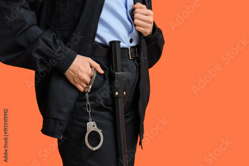Female police officer with ...