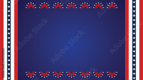 Patriotic American Background With Stars Stripes Bunting Border for 4th of July Celebrations