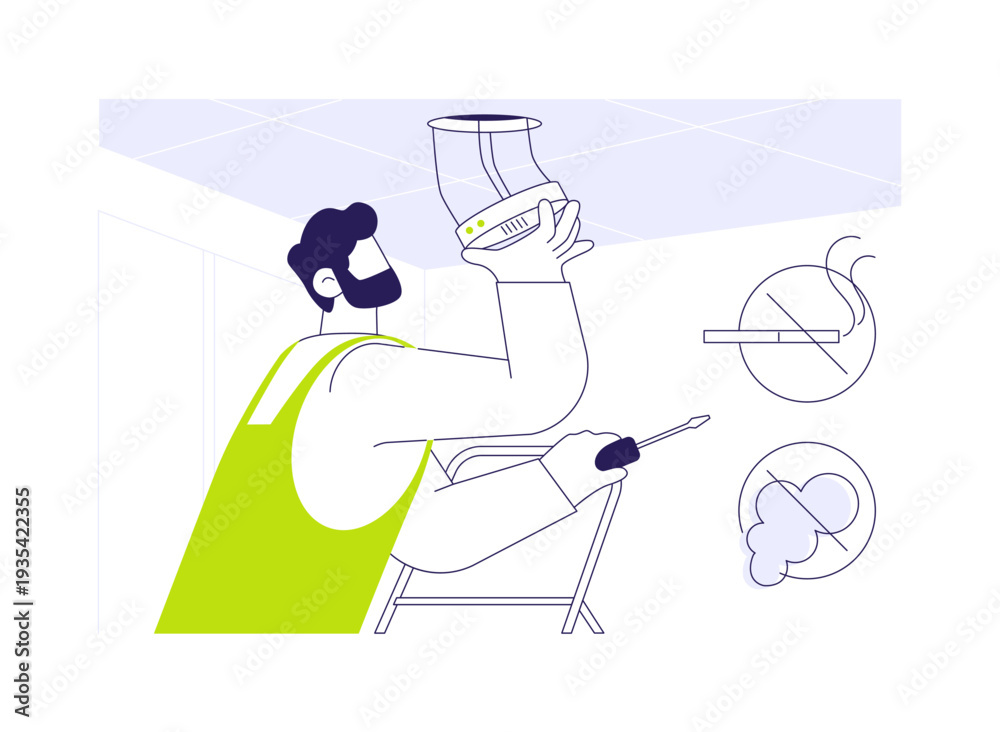 Fototapeta premium Smoke and gas sensor abstract concept vector illustration.