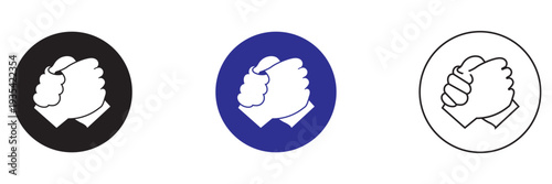  Handshake Icon. Set of heart and handshake app icons representing trust, partnership, love, and cooperation in business, charity, and community support concepts.