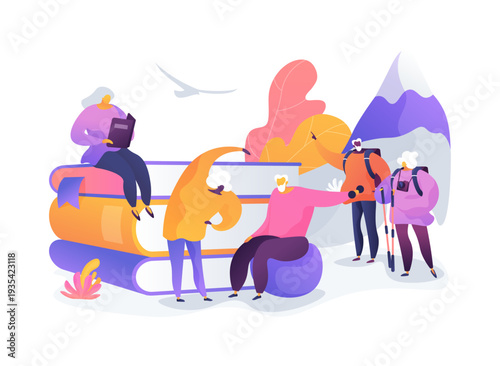 Retirement Lifestyle Illustrations abstract concept vector illustration.