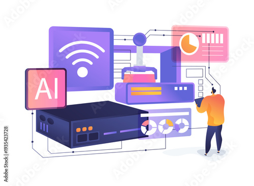Edge Computing for IoT abstract concept vector illustration.