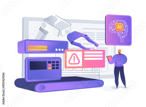 AI-Driven Predictive Maintenance abstract concept vector illustration.