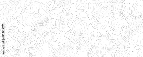Minimalist topographical line art background with geographic contour maps for modern design