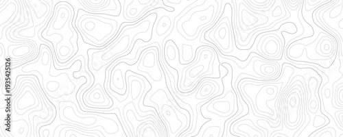 Topographic map line vector abstract background with contour lines and geographical terrain pattern in white and gray