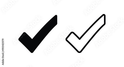 Minimal checkmark design variants Vector