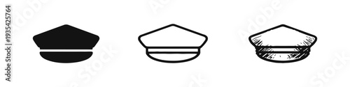 Bishop's Mitre Hat Icon Set in Solid, Outline, and Hand-Drawn Styles for Religious and Clergy Concepts