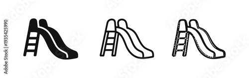 Playground Slide Icon Pack - Kids Park Play Equipment Illustration