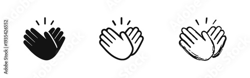 Clapping Hands Icon Set - Applause and Celebration Symbol in Various Styles