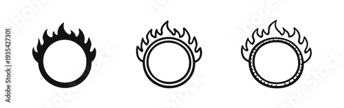 Circus Ring of Fire Icon Set