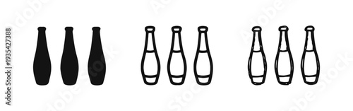 Three Juggling Clubs Icon Set