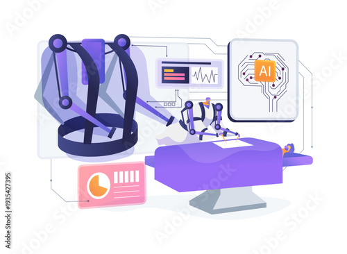 Surgical Exoskeleton Assistant abstract concept vector illustration.