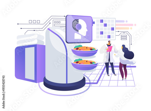 Hospital Logistics Robot abstract concept vector illustration.