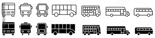Bus icon vector set. Autobus Illustration sign collection. Omnibus symbol. Public transport logo. transport web icons.